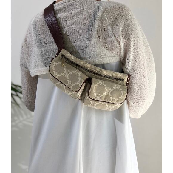 CELINE Paris Macadam Canvas Waist bag Blue - Picture 6 of 7